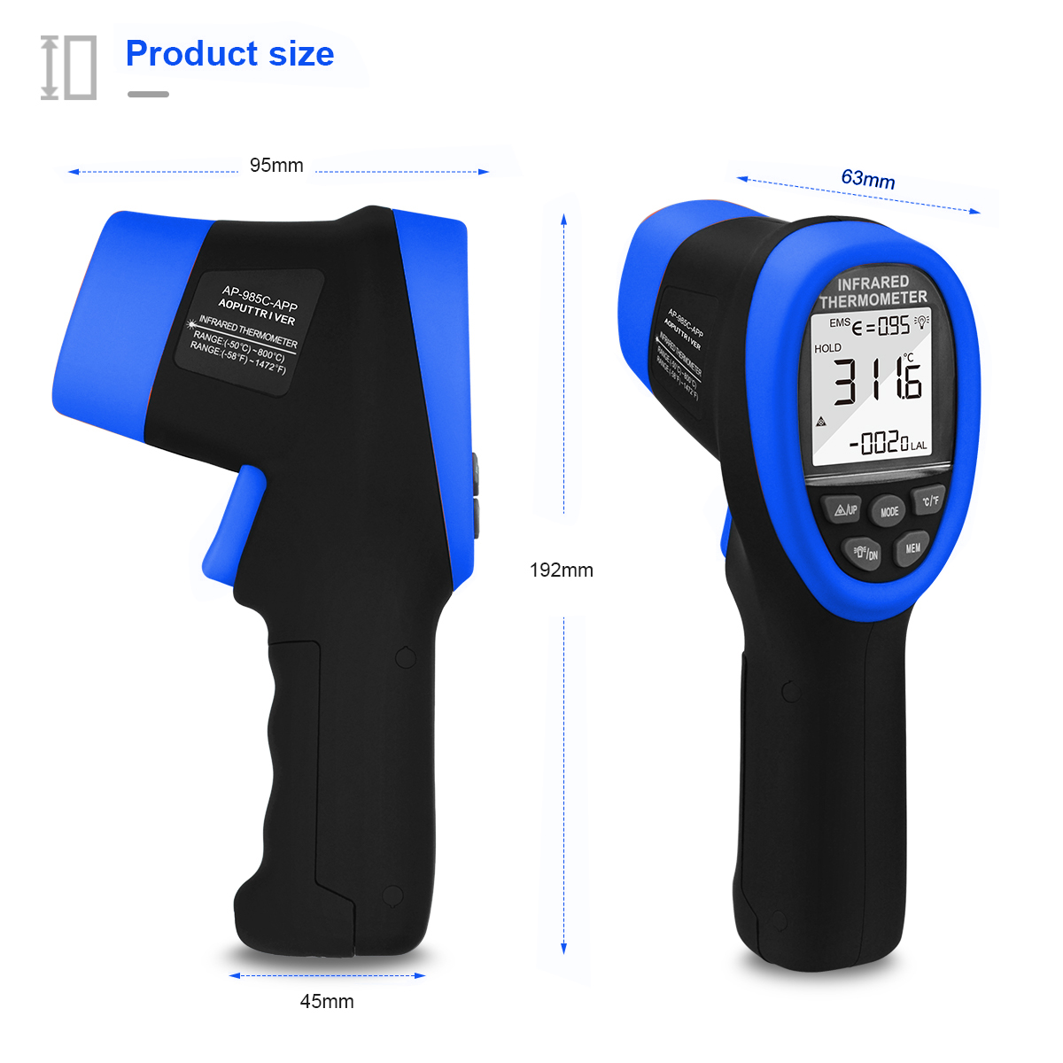 HoldPeak IR Thermometer Gun -5 - Industrial Laser Gun 评论和价格